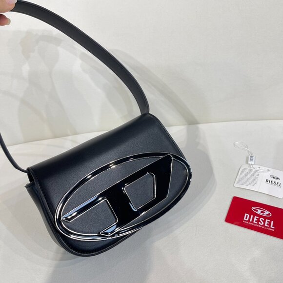 Diesel Black Simple Brand Logo Shoulder Bag - Picture 9 of 9